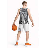 Aloha Vintage Plumeria Hawaiian Tapa Pattern Basketball Jersey Gray Hawaiian Tapa Pattern LT9 - Polynesian Pride