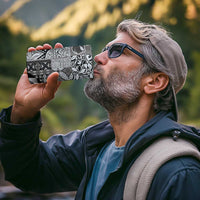 Aloha Vintage Plumeria Hawaiian Tapa Pattern 4 in 1 Can Cooler Tumbler Gray Hawaiian Tapa Pattern - Polynesian Pride