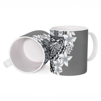 Aloha Vintage Plumeria Hawaiian Tapa Pattern Ceramic Mug Gray Hawaiian Tapa Pattern LT9 - Polynesian Pride