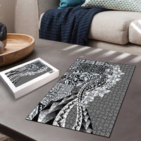 Aloha Vintage Plumeria Hawaiian Tapa Pattern Puzzle Gray Hawaiian Tapa Pattern LT9 - Polynesian Pride