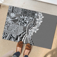 Aloha Vintage Plumeria Hawaiian Tapa Pattern Rubber Doormat Gray Hawaiian Tapa Pattern LT9 - Polynesian Pride