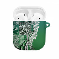Aloha Vintage Plumeria Hawaiian Tapa Pattern AirPods Case Green Hawaiian Tapa Pattern LT9 Green - Polynesian Pride