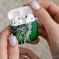 Aloha Vintage Plumeria Hawaiian Tapa Pattern AirPods Case Green Hawaiian Tapa Pattern LT9 - Polynesian Pride