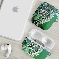 Aloha Vintage Plumeria Hawaiian Tapa Pattern AirPods Case Green Hawaiian Tapa Pattern LT9 - Polynesian Pride