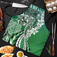Aloha Vintage Plumeria Hawaiian Tapa Pattern Apron Green Hawaiian Tapa Pattern LT9 Green - Polynesian Pride