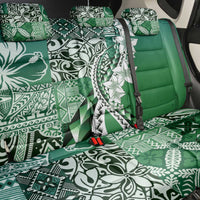 Aloha Vintage Plumeria Hawaiian Tapa Pattern Back Car Seat Cover Green Hawaiian Tapa Pattern - Polynesian Pride