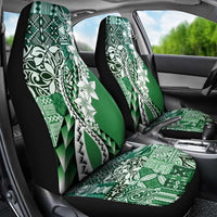 Aloha Vintage Plumeria Hawaiian Tapa Pattern Car Seat Cover Green Hawaiian Tapa Pattern - Polynesian Pride