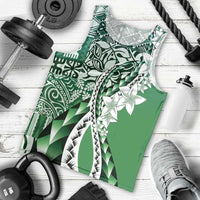 Aloha Vintage Plumeria Hawaiian Tapa Pattern Men Tank Top Green Hawaiian Tapa Pattern - Polynesian Pride