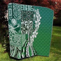 Aloha Vintage Plumeria Hawaiian Tapa Pattern Quilt Green Hawaiian Tapa Pattern - Polynesian Pride
