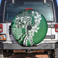 Aloha Vintage Plumeria Hawaiian Tapa Pattern Spare Tire Cover Green Hawaiian Tapa Pattern - Polynesian Pride