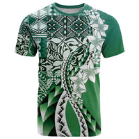 Aloha Vintage Plumeria Hawaiian Tapa Pattern T Shirt Green Hawaiian Tapa Pattern - Polynesian Pride