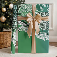 Aloha Vintage Plumeria Hawaiian Tapa Pattern Wrapping Paper Green Hawaiian Tapa Pattern - Polynesian Pride