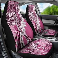 Aloha Vintage Plumeria Hawaiian Tapa Pattern Car Seat Cover Pink Hawaiian Tapa Pattern - Polynesian Pride