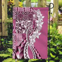 Aloha Vintage Plumeria Hawaiian Tapa Pattern Garden Flag Pink Hawaiian Tapa Pattern - Polynesian Pride