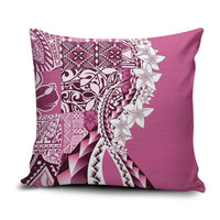 Aloha Vintage Plumeria Hawaiian Tapa Pattern Pillow Cover Pink Hawaiian Tapa Pattern - Polynesian Pride