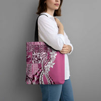 Aloha Vintage Plumeria Hawaiian Tapa Pattern Tote Bag Pink Hawaiian Tapa Pattern LT9 - Polynesian Pride