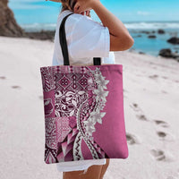 Aloha Vintage Plumeria Hawaiian Tapa Pattern Tote Bag Pink Hawaiian Tapa Pattern LT9 - Polynesian Pride