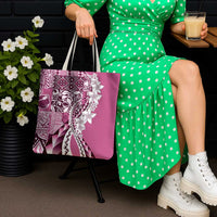 Aloha Vintage Plumeria Hawaiian Tapa Pattern Tote Bag Pink Hawaiian Tapa Pattern LT9 - Polynesian Pride