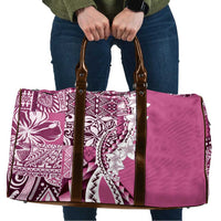 Aloha Vintage Plumeria Hawaiian Tapa Pattern Travel Bag Pink Hawaiian Tapa Pattern - Polynesian Pride