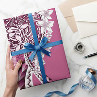 Aloha Vintage Plumeria Hawaiian Tapa Pattern Wrapping Paper Pink Hawaiian Tapa Pattern - Polynesian Pride