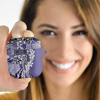 Aloha Vintage Plumeria Hawaiian Tapa Pattern AirPods Case Purple Hawaiian Tapa Pattern LT9 - Polynesian Pride