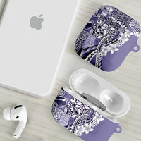 Aloha Vintage Plumeria Hawaiian Tapa Pattern AirPods Case Purple Hawaiian Tapa Pattern LT9 - Polynesian Pride