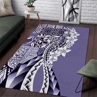 Aloha Vintage Plumeria Hawaiian Tapa Pattern Area Rug Purple Hawaiian Tapa Pattern - Polynesian Pride