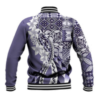 Aloha Vintage Plumeria Hawaiian Tapa Pattern Baseball Jacket Purple Hawaiian Tapa Pattern LT9 - Polynesian Pride