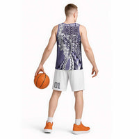 Aloha Vintage Plumeria Hawaiian Tapa Pattern Basketball Jersey Purple Hawaiian Tapa Pattern LT9 - Polynesian Pride