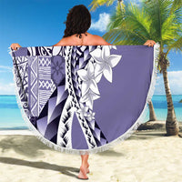 Aloha Vintage Plumeria Hawaiian Tapa Pattern Beach Blanket Purple Hawaiian Tapa Pattern LT9 - Polynesian Pride