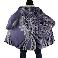 Aloha Vintage Plumeria Hawaiian Tapa Pattern Cloak Purple Hawaiian Tapa Pattern - Polynesian Pride