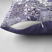 Aloha Vintage Plumeria Hawaiian Tapa Pattern Pillow Cover Purple Hawaiian Tapa Pattern - Polynesian Pride