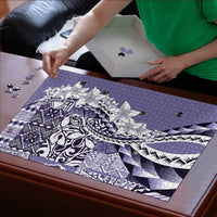 Aloha Vintage Plumeria Hawaiian Tapa Pattern Puzzle Purple Hawaiian Tapa Pattern LT9 - Polynesian Pride