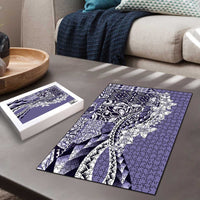 Aloha Vintage Plumeria Hawaiian Tapa Pattern Puzzle Purple Hawaiian Tapa Pattern LT9 - Polynesian Pride