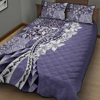 Aloha Vintage Plumeria Hawaiian Tapa Pattern Quilt Bed Set Purple Hawaiian Tapa Pattern - Polynesian Pride