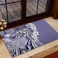Aloha Vintage Plumeria Hawaiian Tapa Pattern Rubber Doormat Purple Hawaiian Tapa Pattern LT9 - Polynesian Pride