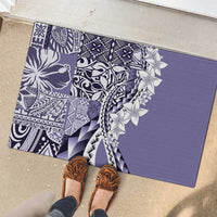 Aloha Vintage Plumeria Hawaiian Tapa Pattern Rubber Doormat Purple Hawaiian Tapa Pattern LT9 - Polynesian Pride