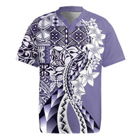 Aloha Vintage Plumeria Hawaiian Tapa Pattern Rugby Jersey Purple Hawaiian Tapa Pattern LT9 Purple - Polynesian Pride