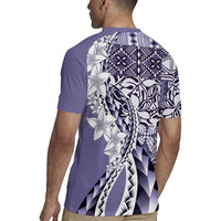 Aloha Vintage Plumeria Hawaiian Tapa Pattern Rugby Jersey Purple Hawaiian Tapa Pattern LT9 - Polynesian Pride