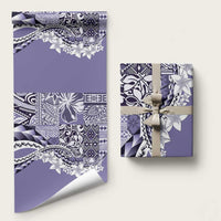 Aloha Vintage Plumeria Hawaiian Tapa Pattern Wrapping Paper Purple Hawaiian Tapa Pattern - Polynesian Pride