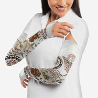 Polynesian Manta Ray Arm Sleeves Beige Floral Turtle Tattoo - Polynesian Pride