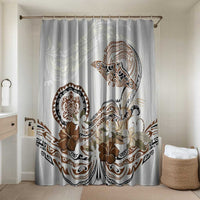 Polynesian Manta Ray Bathroom Set Beige Floral Turtle Tattoo - Polynesian Pride