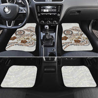 Polynesian Manta Ray Car Mats Beige Floral Turtle Tattoo LT9 Set 4pcs Beige - Polynesian Pride