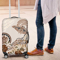 Polynesian Manta Ray Luggage Cover Beige Floral Turtle Tattoo LT9 Beige - Polynesian Pride