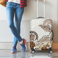 Polynesian Manta Ray Luggage Cover Beige Floral Turtle Tattoo LT9 - Polynesian Pride
