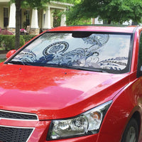 Polynesian Manta Ray Auto Sun Shade Blue Floral Turtle Tattoo - Polynesian Pride