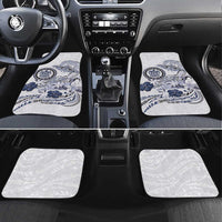 Polynesian Manta Ray Car Mats Blue Floral Turtle Tattoo LT9 Set 4pcs Blue - Polynesian Pride