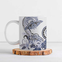 Polynesian Manta Ray Ceramic Mug Blue Floral Turtle Tattoo LT9 Blue - Polynesian Pride