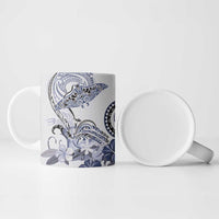 Polynesian Manta Ray Ceramic Mug Blue Floral Turtle Tattoo LT9 - Polynesian Pride