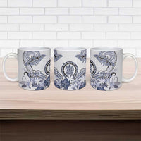 Polynesian Manta Ray Ceramic Mug Blue Floral Turtle Tattoo LT9 - Polynesian Pride